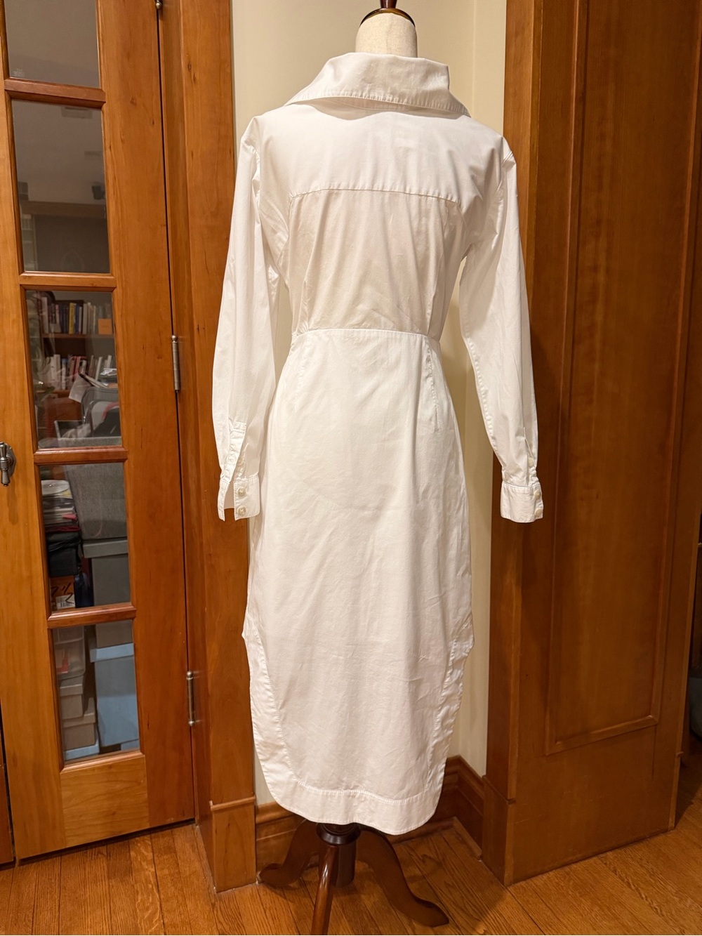 STAUD White Long-Sleeve Twist-Waist Shirt Dress - Picture 5 of 7